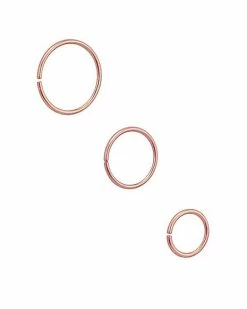New ✨ Multi-Pack Rose Goldplated Seamless Hoop Nose Ring 3 Pack - 20 Gauge ❤️ -Playboy Shop 03876067 b