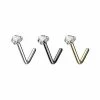 Wholesale 🤩 Multi-Pack Assorted CZ Pronged L-Bend Nose Rings 3 Pack - 20 Gauge 🛒 -Playboy Shop 03876380 a