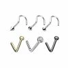 Outlet 🔥 Multi-Pack Assorted CZ Screw and L-Bend Nose Rings 6 Pack - 20 Gauge 👏 -Playboy Shop 03876455 a