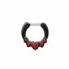 Buy 🎉 Red Glitter Heart Clicker Septum Ring - 16 Gauge ⌛