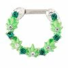 Flash Sale 🎁 CZ Green Leaf Clicker Septum Ring - 16 Gauge 😍 -Playboy Shop 03876919 a