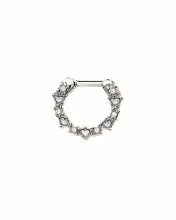 Wholesale ❤️ Moonstone-Effect Clicker Septum Ring - 16 Gauge 💯