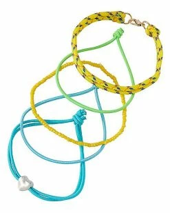 New ✨ Multi-Pack Yellow Green Blue Cord Bracelets - 5 Pack 👍