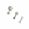 Flash Sale 😉 Multi-Pack Pave CZ Crescent Moon Cartilage Barbells 3 Pack - 16 Gauge 🛒