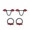 New 😉 Multi-Pack Black Bat Dangle Nipple Barbells 2 Pair - 14 Gauge 😉