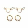Cheap 🔔 Multi-Pack CZ Gold Plated Wings Nipple Barbells and Captive Rings 4 Pack - 14 Gauge 😍