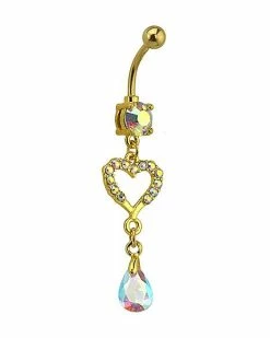 Best reviews of 🎁 CZ Cluster Heart Dangle Belly Ring - 14 Gauge 🎉 -Playboy Shop 03877701 b