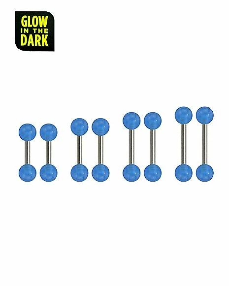 Cheap π Glow in the Dark Multi-Pack Blue Barbells 6 Pack - 14 Gauge π 3 Cheap π Glow in the Dark Multi-Pack Blue Barbells 6 Pack - 14 Gauge π