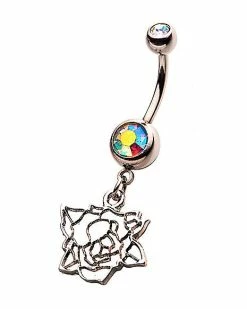 Deals π₯ CZ Rose Cut Out Dangle Belly Ring - 14 Gauge β 5 Deals π₯ CZ Rose Cut Out Dangle Belly Ring - 14 Gauge β -Playboy Shop 03879079 b