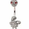Discount 🧨 Red CZ Snake Dangle Belly Ring - 14 Gauge 🎁 -Playboy Shop 03879087 a