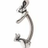 Best deal 🧨 Silvertone Rabbit Fixed Banana Belly Ring - 14 Gauge 🛒 -Playboy Shop 03879103 a