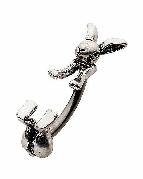 Best deal 𧨠Silvertone Rabbit Fixed Banana Belly Ring - 14 Gauge π 5 Best deal 𧨠Silvertone Rabbit Fixed Banana Belly Ring - 14 Gauge π - Image 3