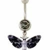 Best Pirce 👍 CZ Death Moth Dangle Belly Ring - 14 Gauge 😍 -Playboy Shop 03879145 a