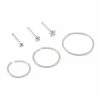 New 🔔 Multi-Pack CZ Silverplated Titanium Hoop and Pin Nose Rings 6 Pack - 20 Gauge 👍 -Playboy Shop 03879814 a