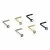 Best reviews of 🤩 Multi-Pack CZ Titanium L-Bend Nose Rings 6 Pack - 20 Gauge 🤩 -Playboy Shop 03879830 a