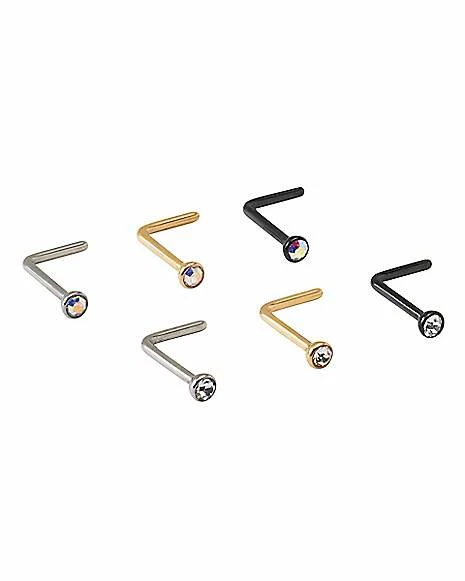 Best reviews of 🤩 Multi-Pack CZ Titanium L-Bend Nose Rings 6 Pack - 20 Gauge 🤩 3 Best reviews of 🤩 Multi-Pack CZ Titanium L-Bend Nose Rings 6 Pack - 20 Gauge 🤩