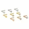 Flash Sale π€© Multi-Pack CZ Silvertone Goldtone and Rose Goldtone L-Bend Nose Rings 9 Pack - 20 Gauge β¨ 2 Flash Sale π€© Multi-Pack CZ Silvertone Goldtone and Rose Goldtone L-Bend Nose Rings 9 Pack - 20 Gauge β¨ -Playboy Shop 03879871 a