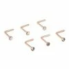 Budget β¨ Multi-Pack CZ Rose Goldtone Titanium L-Bend Nose Rings 6 Pack - 20 Gauge π₯ 2 Budget β¨ Multi-Pack CZ Rose Goldtone Titanium L-Bend Nose Rings 6 Pack - 20 Gauge π₯ -Playboy Shop 03879921 a