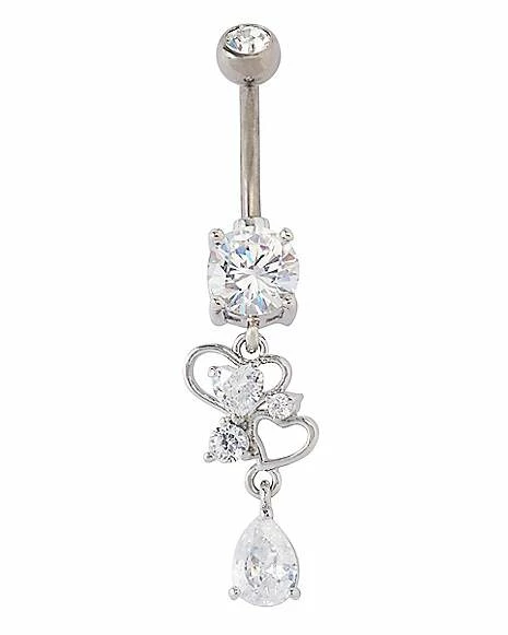 Buy ⌛ CZ Titanium Heart Dangle Belly Ring - 14 Gauge ✨ 3 Buy ⌛ CZ Titanium Heart Dangle Belly Ring - 14 Gauge ✨