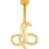 Flash Sale ❤️ Goldtone Snake Belly Ring - 14 Gauge 😀 -Playboy Shop 03880150 a