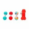 Brand new 🔔 Multi-Pack Red and Rainbow Barbells 4 Pack - 14 Gauge 😀 -Playboy Shop 03880432 a