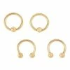 New 😀 Multi-Pack Goldtone Titanium Cartilage Captive Rings and Horseshoes 4 Pack - 16 Gauge 🌟 -Playboy Shop 03880747 a