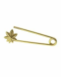 Brand new 🔥 Weed Leaf Safety Pin Industrial Barbell - 14 Gauge 💯 -Playboy Shop 03880994 b