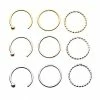 Buy 😉 Multi-Pack Twist Hoop Nose Rings and Half Hoop Nose Rings 9 Pack - 20 Gauge ✨ -Playboy Shop 03881521 a