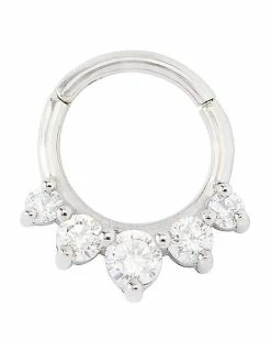 Deals 🔥 Silvertone CZ Hinged Hoop Nose Ring - 16 Gauge ❤️