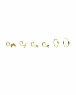 Top 10 ✨ Multi-Pack CZ Moon and Bolt Screw Nose Rings and Hoop Nose Rings 6 Pack - 20 Gauge 🎁