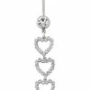 Wholesale ✔️ CZ Cluster Cut Out Hearts Dangle Belly Ring - 14 Gauge 🎁 -Playboy Shop 03881919 a
