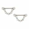 Deals ⌛ CZ Titanium Half Circle Nipple Barbells - 14 Gauge 🥰 -Playboy Shop 03882016 a