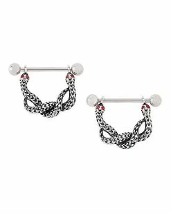 Best Pirce ✨ CZ Snake Nipple Shields - 14 Gauge 🔥