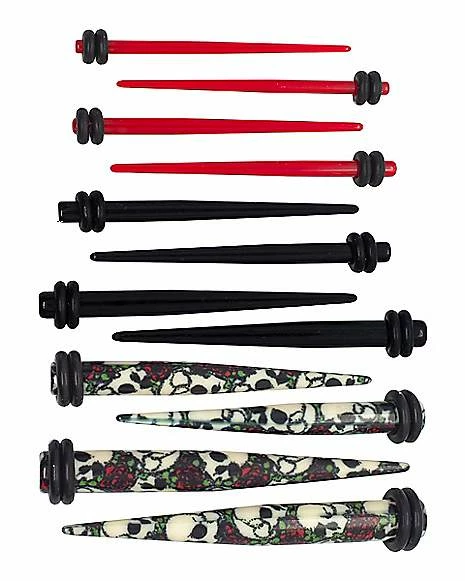 Budget π€© Multi-Pack Skull and Rose Tapers 6 Pair - 14-4 Gauge β€οΈ 3 Budget π€© Multi-Pack Skull and Rose Tapers 6 Pair - 14-4 Gauge β€οΈ