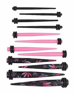 Hot Sale 🎁 Multi-Pack Weed Leaf Taper Ear Stretching Kit - 6 Pair 🌟
