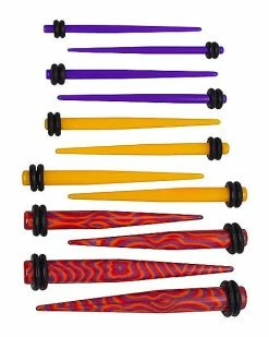 Top 10 🤩 Multi-Pack Purple and Orange Taper Ear Stretching Kit - 6 Pair ⌛