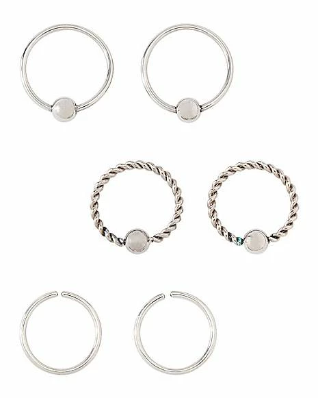 Best Sale π₯ Multi-Pack Titanium Silvertone Seamless Hoop Nose Rings 6 Pack - 20 Gauge π 3 Best Sale π₯ Multi-Pack Titanium Silvertone Seamless Hoop Nose Rings 6 Pack - 20 Gauge π