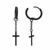 Best Sale 🔥 Black Cross Chain Dangle Huggie Hoop Earrings - 18 Gauge ❤️ -Playboy Shop 03902640 a
