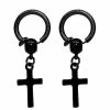 Best reviews of 😀 Black Cross Dangle Fake Hoop Earrings 👍 -Playboy Shop 03902806