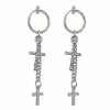 Brand new ✔️ CZ Cross Chain Dangle Fake Hoop Earrings 😀 -Playboy Shop 03903069 a
