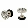 Outlet ❤️ Silvertone Tree Fake Plugs - 16 Gauge 🛒 -Playboy Shop 03903143 a