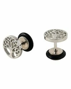 Outlet ❤️ Silvertone Tree Fake Plugs - 16 Gauge 🛒