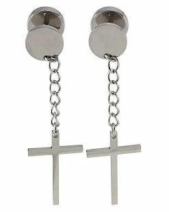 Cheap π Cross Chain Dangle Fake Plugs - 16 Gauge π 5 Cheap π Cross Chain Dangle Fake Plugs - 16 Gauge π -Playboy Shop 03903150 b