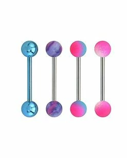 Buy 🤩 Multi-Pack Blue and Pink Barbells 4 Pack - 14 Gauge 🛒