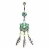 Best Pirce β CZ Aurora Borealis Effect Weed Leaf Dream Catcher Dangle Belly Ring - 14 Gauge β 1 Best Pirce β CZ Aurora Borealis Effect Weed Leaf Dream Catcher Dangle Belly Ring - 14 Gauge β -Playboy Shop 03904307 a