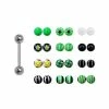 Promo 🔔 Barbell with Green Striped Extra Balls - 14 Gauge ⭐ -Playboy Shop 03904463