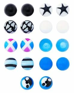 Discount 👏 Multi-Pack White Barbell with Extra Assorted Balls 9 Pack - 14 Gauge ✨ -Playboy Shop 03904554 b