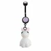 Cheap ❤️ Pink CZ Rabbit Dangle Belly Ring - 14 Gauge 😍 -Playboy Shop 03904604 a