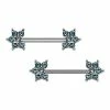 Best reviews of 😉 CZ Blue Flower Nipple Barbells - 14 Gauge 🎁 -Playboy Shop 03906104 a