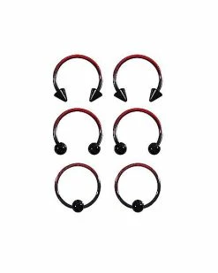 Best Sale 😉 Multi-Pack Ombre Horseshoe Rings and Captive Rings - 3 Pair 🧨 -Playboy Shop 03906542